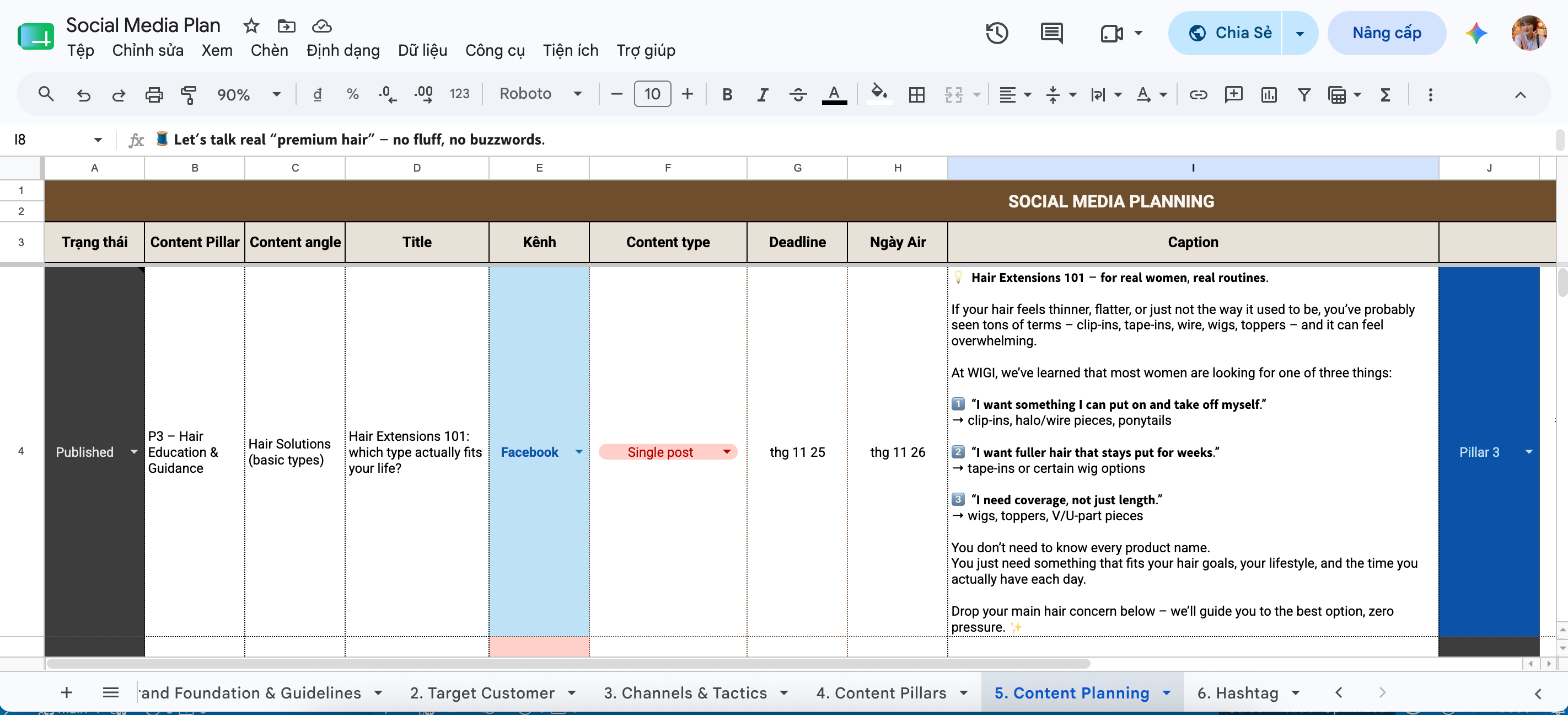 Social Media Content Planning